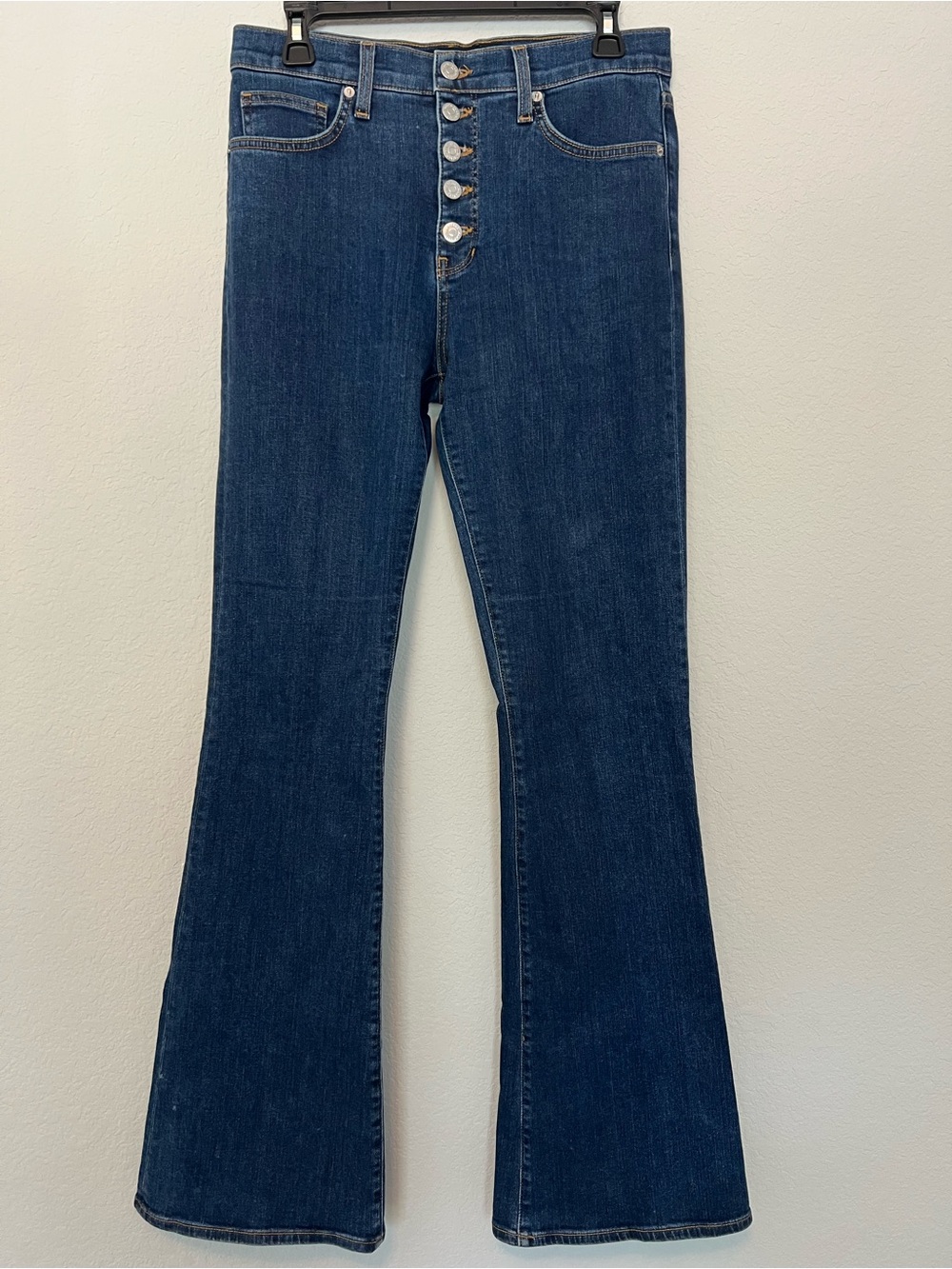 Veronica Beard Beverly Skinny Flare High-Rise Button-Fly Flare Jeans size 29